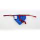 
BRAVEPERSON Men's super-sliding stretch-line pants, low-waist T-shirt underwear, cool and silky and fashionable male sexy hip-showing single-thong underwear, blue L