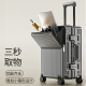 Lusidi Lusidi front open cover suitcase for women 2025 new aluminum frame multi-function boarding trolley box for men and women gun color 20 inches [5:5 points]