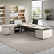 Guiqiu Boss Desk Desk President Desk Simple Modern Panel Executive Desk Supervisor Desk Single General Manager Desk and Chair Combination Total length 2 meters Boss Desk + Luxurious Double Side Cabinets