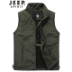 Jeep JEEP vest men's spring and autumn new solid color vest jacket men's travel photography casual vest waistcoat 3001 black XL