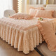 Anjiren Class A baby velvet bed skirt single piece thickened warm quilted plus velvet winter flannel double layer European lace bedspread Princess Jade 1.8m bed 180*200cm bed skirt single piece