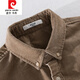
Pierre cardin spring and autumn plus velvet long-sleeved shirt men's corduroy jacket thickened loose casual velvet cotton shirt solid color top 9755 - light gray regular XL [135Jin [Jin equals about 0.5 kg]]
