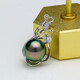 Mu Qin Zhenyu Tulip 18K gold set with diamonds 11.8mm malachite green Tahitian black pearl pendant with identification certificate