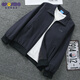 GP Spring and Autumn Men's Jacket Casual Sports Jacket Men's Jacket Trendy Long Sleeve Top Jacket Black 1656 XL Under 120