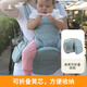 袋鼠仔仔折叠腰凳婴儿轻便四季前抱式夏季宝宝背带多功能抱娃神器背婴带 湖水蓝-可调节凳芯【三合一款】