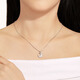 Chow Tai Sang*DC White Moonlight Star and Moon Necklace Pure Silver Women's Light Luxury High-end New Style Birthday Gift for Girls White Moonlight Star and Moon Necklace