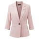 Yanyu Fashion Blazer Women's 2024 Summer Suit Simple Temperament Commuting Professional Thin Suit Pink 1 L/40