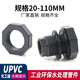 UPVC water tank reducing joint water tower fish tank barrel outlet plastic outer wire PVC pipe fitting interface 46 points 32mm DN15 (20mm)