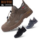 Zapatos de hombre de lujo de marca BiUtee Nuevos zapatos aislados que ahorran mano de obra aislados anti-smash, anti-ejercicio, anti-deslizamiento, ácido y zapatos de trabajo resistentes al álcali para hombres gris 878 38