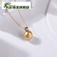 Changcai 13-14mm seawater pearl large particle pendant 18K gold square square chrome oxide gold 13-14mm