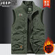JEEP SPIRIT vest men's 2023 autumn middle-aged and young casual stand collar vest jacket photography horse clip black JEEP plus velvet 677 2XL suitable 150-165Jin [Jin equals 0.5 kg]