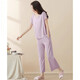 Pijama modal para mujeres en verano estilo delgado modal de manga corta con almohadillas en el pecho pantalones de nueve puntos para ropa para aire al aire libre juego de ropa para el hogar seda fría sensación 841 púrpura (con almohadillas en el pecho) l