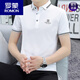 罗蒙（ROMON）夏季男士短袖t恤 翻领polo.衫潮流韩版冰丝半袖体恤潮牌男装上衣 679白色 M