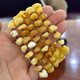 Pguvs Amber Beeswax Shape Bracelet Women's Regular Hand Circumference Random Delivery Style 2 (Garnet Separator Beads)