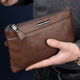 Kuqidaishu neuer Männerkupplungsbeutel Herrenbeutel große Kapazität Handtasche Geschäfte Casual Top Schicht Weiche Lederhandtasche Brieftasche [Echtes Leder] Khaki