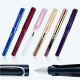 Rotten Pen Tip 2 Pack Pen 757a postura positiva postura postura y niña Los estudiantes de dibujos animados y secundarios que practican la caligrafía con tinta fina se pueden reemplazar con tinta saca de tinta para niños de doble propósito Pen Sky Powder 2 Pack Dark Tip 0.38 (50 Sac de tinta azul y negro)
