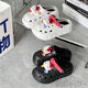 Minghuitong Hellokitty Hole Shoes Cute Cartoon Kitty Cat Women ins Лето, не скользящие тапочки с толстыми толстыми, на улице в черном ремеше