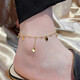 Fat Donglai quality AU750 anklet K gold 18 color gold love bell tassel female rose gold gold sense chain trend 18K gold love bell anklet 26cm