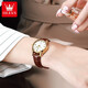 OLEVS (OLEVS) Switzerland certified top ten women's watches, mechanical watches, fully automatic, high-end, simple and elegant women's watches for girlfriends, upgraded and enhanced version-OLEVS 6629-brown skin and white face women