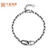 Zhongxin jewelry dazzling black buckle platinum bracelet men and women personalized retro bracelet pt950 electric black craft jewelry birthday gift