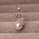 Jingruo natural freshwater pearl necklace 8-9mm single pendant for women 925 sterling silver clavicle chain for girlfriend's birthday 8-9mm purple pearl single pendant without chain