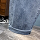 
2025 spring and summer thin elastic waistless jeans men's lace-up simple loose large size casual elastic harem pants light blue 2385 thin model 33 (recommended 145-155Jin [Jin equals 0.5 kg])