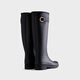 Hunter Regenstiefel raffinierte Hochstiefel Metall-Loch Ring Anti-Rutsch wasserdichte Außenbein lange Stiefel Frauenschuhe Schwarz/BLK 37