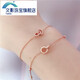 Wenying Yubo Workshop Russian 585 Purple Gold Bracelet 14k Rose Gold Color Gold Double Ring Interlocking Fashion Bracelet 15.5
