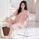 Langsha Pyjamas (Langsha) Frauen Frühling und Sommer dünne Baumwoll-Kurzärmel-Hosen für Frauen für Frauen-Mutter im süßen Palaststil 691 Weichpulver L [160-165 cm/110-125jin [Jin gleich 0,5 kg]]