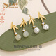 Lao Fengxiang Hetian Jade Bamboo Leaf Earrings for Women New Chinese Style Light Luxury Pearl Earrings 2025 New Birthday Gift Wenrun Hetian Jade Bamboo Leaf Earrings + Gift Box