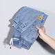 Rvjp pantalon décontracté pantalon recadré l'été 2024 Nouveau jean Mid-Waist High Street Street Elastic Vibe Style Handsome Casual Grey F501-1349 M 90-110JIN [Jin est égal à 0,5 kg]