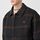 Dances with Wolves Duck Down Liner & Temperature Locking Lining 51% Wool Plaid Men's Jacket 001 Black 175