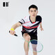 Side and Even Badminton Clothing Set Spring and Summer New Couple Set Short Sleeve Sportswear Quick Dry Breathable Group Purchase Competition Suit Men's Set C112241+12241 XL