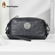 Hush Puppies men's handbag light luxury high-end brand genuine leather business handbag 2025 new first layer cowhide two-color clutch silver gray HA-1811711W-5813
