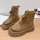 Martin boots for women in autumn and winter new British style thick-soled taller yellow boots for women versatile casual short boots for women light brown 37