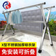 Stainless steel double pole clothes drying rack floor-standing folding retractable mobile indoor hanging clothes drying rack balcony cool quilt rack stainless steel thickened double pole 1.6 meters + 2 piece set
