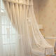 Ruiba Cream Style Curtains Blackout Beige Girly Bedroom Bay Window Double Layer Douyin Internet Celebrity Princess Style Fantasy Cloth and Gauze Integrated with Curtain Head - Not Hollow Cream Color Width 2.0*Height 2.7-Hook Type One Piece Height Adjustable