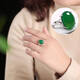 Mi Yan S999 Silver Ring Women's Chrysoprase Agate Fashionable Silver Open Ring as a Gift for Mom 999 Silver Jade Ring About 3 Grams