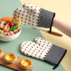 Baijie anti-scalding gloves kitchen insulation gloves oven microwave oven high temperature resistant thickened cotton silicone baking gloves thickened cotton baking gloves two packs