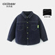 Qiqi Bear, anti-fading, Qiqi Bear baby velvet shirt, boys' denim shirt, children's thickened 2024 new coat trendy