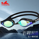 YINGFA customized prescription coated swimming goggles, left and right myopia with different degrees of eyes, colorful anti-UV swimming goggles, cool black