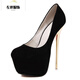 Hentian Tall Transvestite Cross-dressing Sexy Men's Cross-dressing High Heels YP Black Sandals 17cm 166-30 42