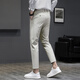 Kurentou 2024 Sommereiseide Cumped Hosen Männer koreanische Stil trendige Hosen elastische 9-Punkte-Hose Männer Schlanker Sommer Dünne Hosen 9902 Schwarz 38