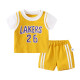 Yiqi baby boy suit summer boy infant and toddler sports two-piece girl suit summer suit boy thin basketball clothes red 100cm