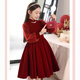 Disney (Disney) girls dress velvet autumn and winter new style red style plus velvet children's skirt little girl princess dress red velvet style velvet lining 120