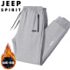 JEEPSPIRIT Jeep sweatpants men's spring and autumn casual pants for young and middle-aged solid color winter loose trousers black straight 3XL