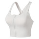 ZHUXIAOPA front zipper shockproof sports bra hollow beautiful back running fitness vest Pilates yoga bra off-white S