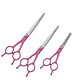 Tanizaki Pet Grooming Scissors Dog Hair Tool Set 7-inch Trimming Scissors Curved Scissors Teddy Cat and Dog Pet Scissors #7-inch Rose Red Curved Scissors + Steel Comb + Bag