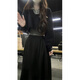 
Oudihui French dress women's autumn 2025 new clothes with a complete set of college-style age-reducing skirt suit Black three-piece set M
