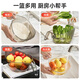 YOUQIN kitchen rice washing artifact, rice washing sieve, rice washing basin, drain basket, household multi-functional vegetable washing and fruit basin, fine drain holes, transparent black